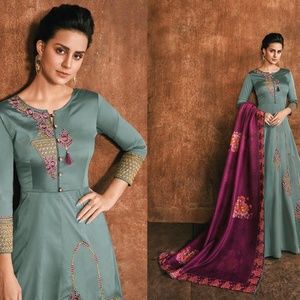 Beautiful Silk Indian Pakistani Anarkali dress